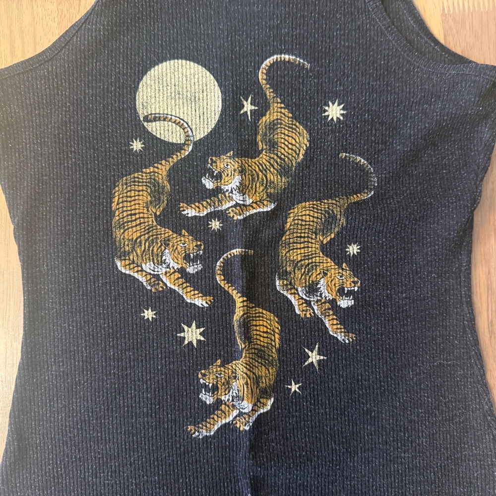 Free People Tiger Moon Tank, Black, S - Picture 4 of 9